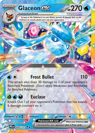 Glaceon ex - 026/131 Holofoil [SV: Prismatic Evolutions] Pokemon Single Pokémon