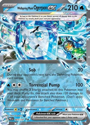 Wellspring Mask Ogerpon ex - 027/131 Holofoil [SV: Prismatic Evolutions] Pokemon Single Pokémon