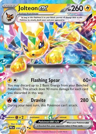 Jolteon ex - 030/131 Holofoil [SV: Prismatic Evolutions] Pokemon Single Pokémon
