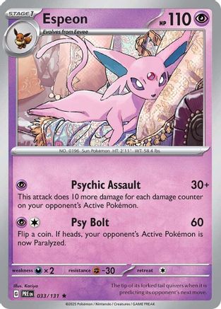 Espeon (33) Reverse Holofoil [SV: Prismatic Evolutions] Pokemon Single Pokémon
