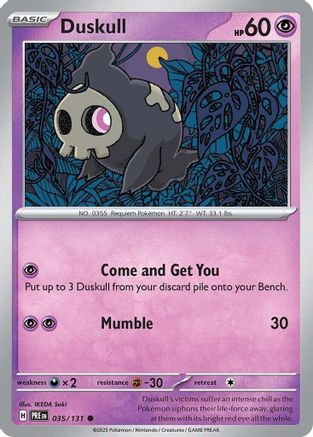 Duskull (35) [SV: Prismatic Evolutions] Pokemon Single Pokémon