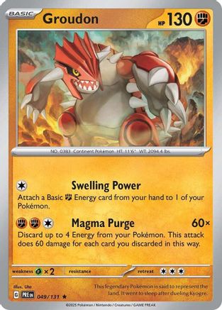 Groudon (49) - [SV: Prismatic Evolutions] Reverse Holofoil Pokemon Single Pokémon