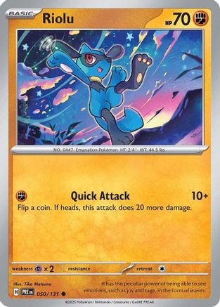 Riolu (50) Reverse Holofoil [SV: Prismatic Evolutions] Pokemon Single Pokémon