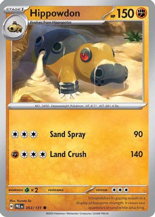 Hippowdon (53) Reverse Holofoil [SV: Prismatic Evolutions] Pokemon Single Pokémon