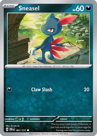 Sneasel (61) Reverse Holofoil [SV: Prismatic Evolutions] Pokemon Single Pokémon