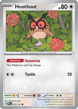 Hoothoot (77) Reverse Holofoil [SV: Prismatic Evolutions] Pokemon Single Pokémon