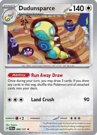 Dudunsparce (80) Reverse Holofoil [SV: Prismatic Evolutions] Pokemon Single Pokémon