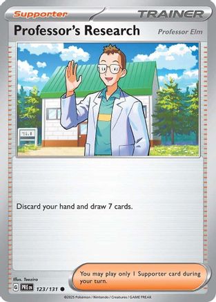 Professor's Research [Professor Elm] (123) Reverse Holofoil [SV: Prismatic Evolutions] Pokemon Single Pokémon