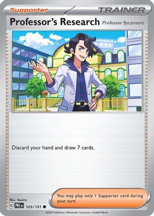 Professor's Research [Professor Sycamore] (125) Reverse Holofoil [SV: Prismatic Evolutions] Pokemon Single Pokémon