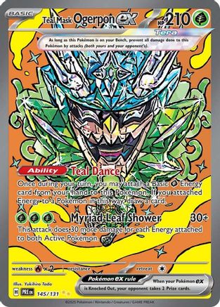 Teal Mask Ogerpon ex - 145/131 Holofoil [SV: Prismatic Evolutions] Pokemon Single Pokémon