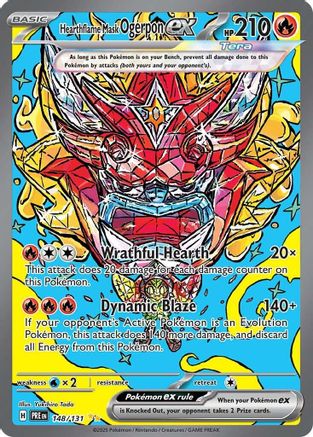 Hearthflame Mask Ogerpon ex - 148/131 Holofoil [SV: Prismatic Evolutions] Pokemon Single Pokémon