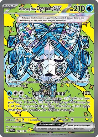 Wellspring Mask Ogerpon ex - 152/131 (152) - [SV: Prismatic Evolutions] Holofoil Pokemon Single Pokémon