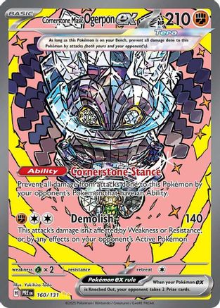 Cornerstone Mask Ogerpon ex - 160/131 Holofoil [SV: Prismatic Evolutions] Pokemon Single Pokémon
