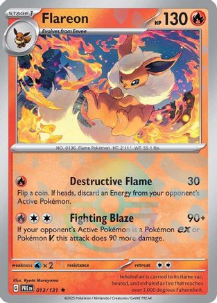 Flareon (Poke Ball Pattern) (13) Holofoil [SV: Prismatic Evolutions] Pokemon Single Pokémon
