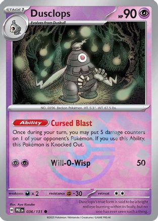 Dusclops (Poke Ball Pattern) (36) Holofoil [SV: Prismatic Evolutions] Pokemon Single Pokémon
