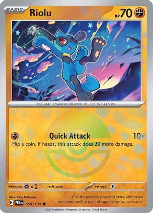 Riolu (Poke Ball Pattern) (50) Holofoil [SV: Prismatic Evolutions] Pokemon Single Pokémon