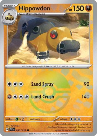 Hippowdon (Poke Ball Pattern) (53) Holofoil [SV: Prismatic Evolutions] Pokemon Single Pokémon
