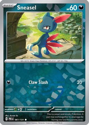 Sneasel (Poke Ball Pattern) (61) Holofoil [SV: Prismatic Evolutions] Pokemon Single Pokémon