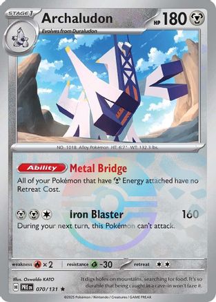 Archaludon (Poke Ball Pattern) (70) Holofoil [SV: Prismatic Evolutions] Pokemon Single Pokémon