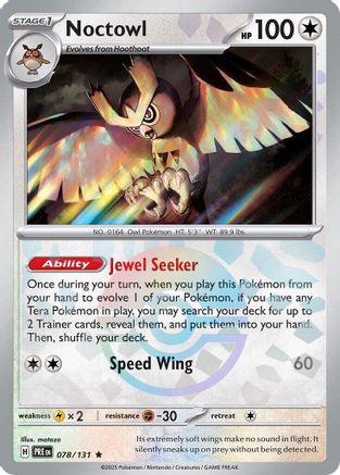 Noctowl (Poke Ball Pattern) (78) Holofoil [SV: Prismatic Evolutions] Pokemon Single Pokémon