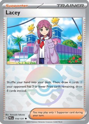 Lacey - 114/131 (Poke Ball Pattern) Holofoil [SV: Prismatic Evolutions] Pokemon Single Pokémon
