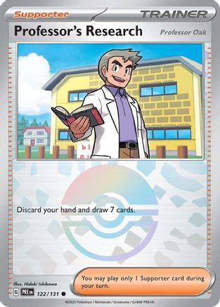 Professor's Research [Professor Oak] (Poke Ball Pattern) (122) Holofoil [SV: Prismatic Evolutions] Pokemon Single Pokémon