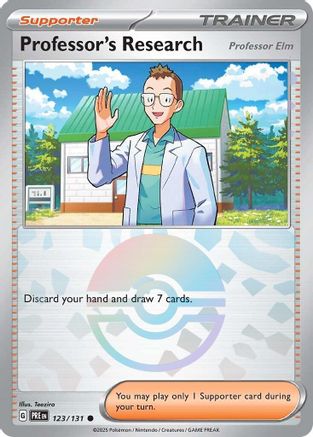 Professor's Research [Professor Elm] (Poke Ball Pattern) (123) Holofoil [SV: Prismatic Evolutions] Pokemon Single Pokémon