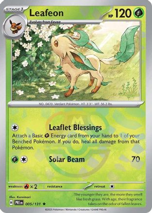 Leafeon (Master Ball Pattern) (5) Holofoil [SV: Prismatic Evolutions] Pokemon Single Pokémon