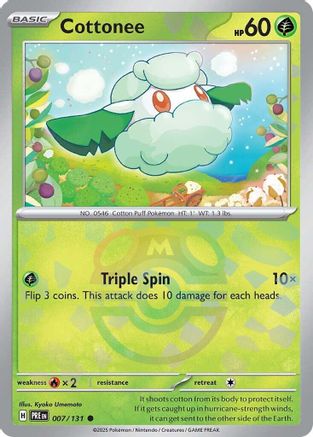 Cottonee (Master Ball Pattern) (7) Holofoil [SV: Prismatic Evolutions] Pokemon Single Pokémon
