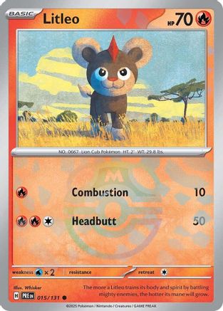 Litleo (Master Ball Pattern) (15) Holofoil [SV: Prismatic Evolutions] Pokemon Single Pokémon