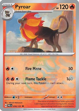 Pyroar (Master Ball Pattern) (16) Holofoil [SV: Prismatic Evolutions] Pokemon Single Pokémon