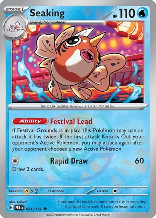 Seaking (Master Ball Pattern) (21) Holofoil [SV: Prismatic Evolutions] Pokemon Single Pokémon