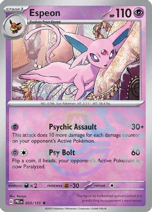 Espeon (Master Ball Pattern) (33) Holofoil [SV: Prismatic Evolutions] Pokemon Single Pokémon