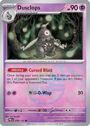 Dusclops (Master Ball Pattern) (36) Holofoil [SV: Prismatic Evolutions] Pokemon Single Pokémon
