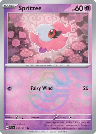 Spritzee (Master Ball Pattern) (38) Holofoil [SV: Prismatic Evolutions] Pokemon Single Pokémon