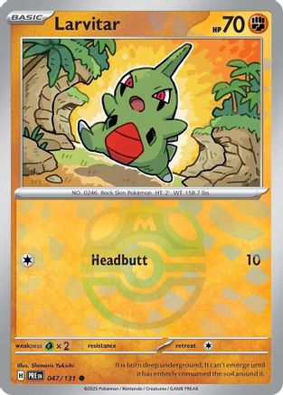 Larvitar (Master Ball Pattern) (47) Holofoil [SV: Prismatic Evolutions] Pokemon Single Pokémon