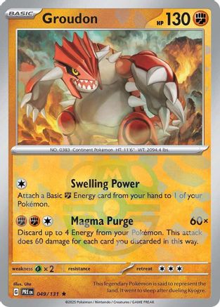 Groudon (Master Ball Pattern) (49) Holofoil [SV: Prismatic Evolutions] Pokemon Single Pokémon