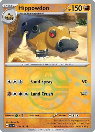 Hippowdon (Master Ball Pattern) (53) Holofoil [SV: Prismatic Evolutions] Pokemon Single Pokémon