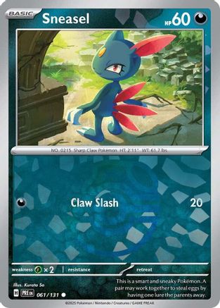 Sneasel (Master Ball Pattern) (61) Holofoil [SV: Prismatic Evolutions] Pokemon Single Pokémon