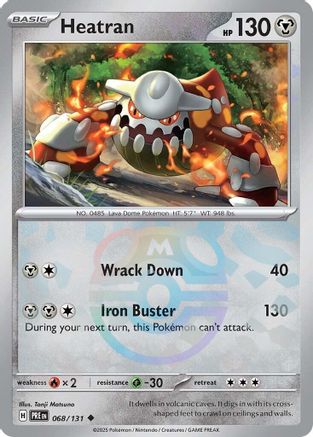 Heatran (Master Ball Pattern) (68) Holofoil [SV: Prismatic Evolutions] Pokemon Single Pokémon