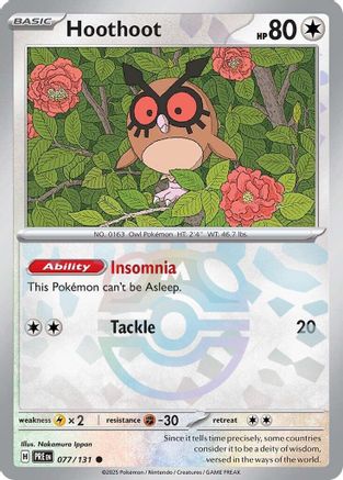 Hoothoot (Master Ball Pattern) (77) Holofoil [SV: Prismatic Evolutions] Pokemon Single Pokémon