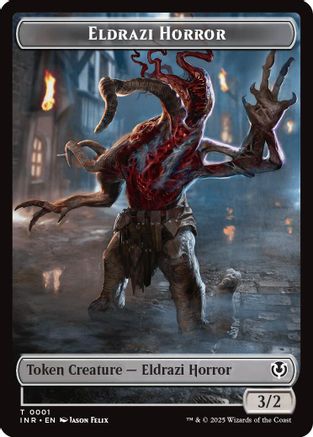 Eldrazi Horror // Human Soldier (0003) Double-Sided Token (INR-1 // 3) [Innistrad Remastered] Foil MTG Single Wizards of the Coast
