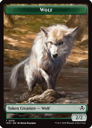Wolf (0018) // Emblem - Arlinn, Embraced by the Moon Double-Sided Token (INR-18 // 23) [Innistrad Remastered] Foil MTG Single Wizards of the Coast