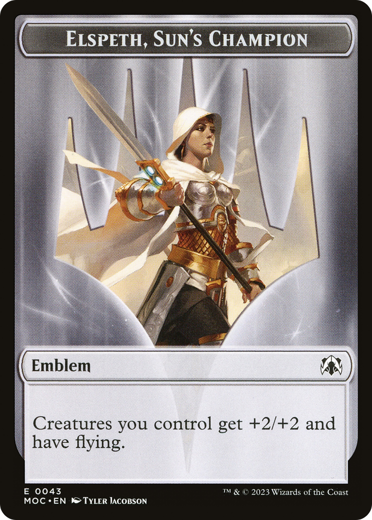Elspeth, Sun's Champion Emblem (TMOC-043) [Tokens] March of the Machine Commander Tokens MTG Single Wizards of the Coast