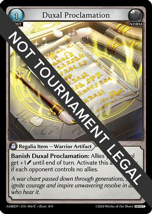 Duxal Proclamation (006) [Mortal Ambition Draft Pack] Grand Archive Single Weebs of the Shore