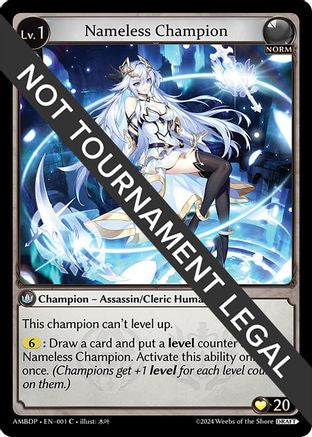 Nameless Champion (Assassin/Cleric) (001) [Mortal Ambition Draft Pack] Grand Archive Single Weebs of the Shore