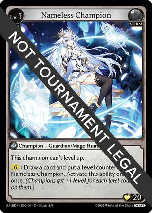Nameless Champion (Guardian/Mage) (001) [Mortal Ambition Draft Pack] Grand Archive Single Weebs of the Shore