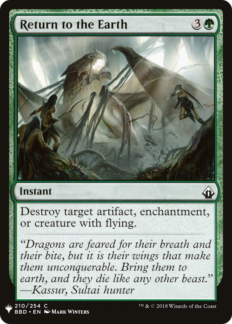 Return to the Earth (LIST-BBD-210) [Mystery Booster] The List MTG Single Wizards of the Coast