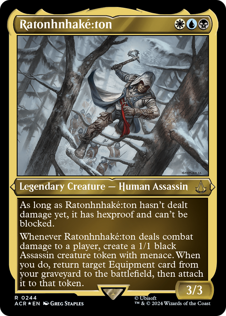 Ratonhnhaké꞉ton (ACR-244) [Assassin's Creed] Etched Foil MTG Single Wizards of the Coast