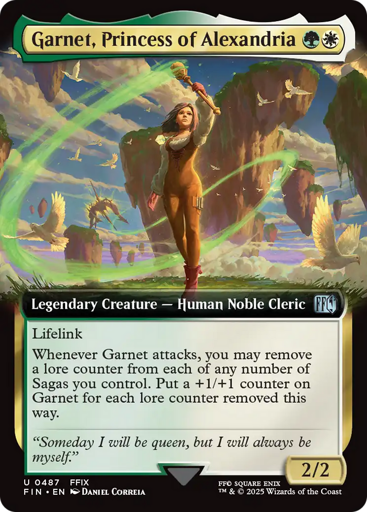 Garnet, Princess of Alexandria (FIN-487) [FINAL FANTASY] (Extended Art) Foil MTG Single Wizards of the Coast